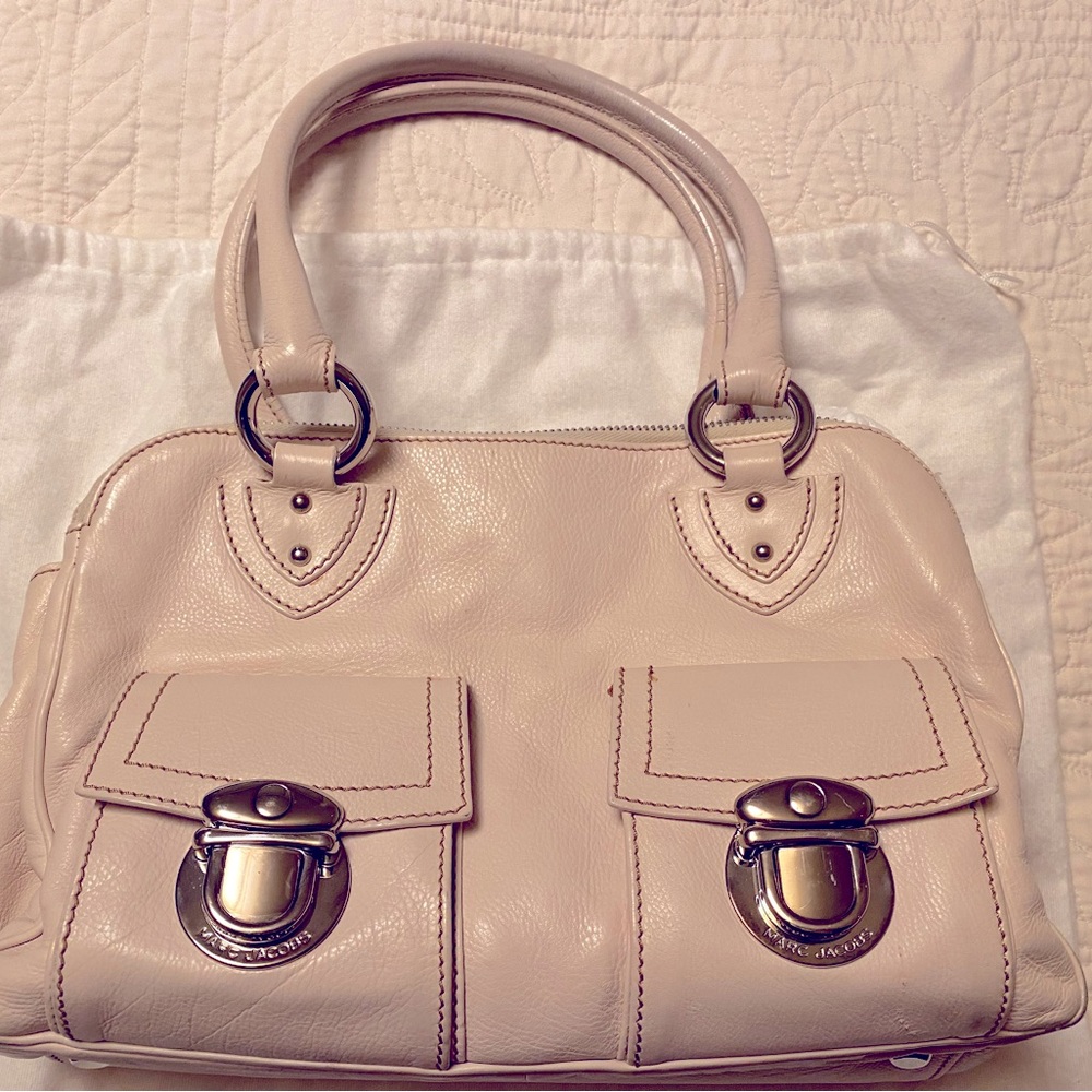 Vintage Marc Jocobs Made in Italy Rose Quartz Grained Leather Handbag